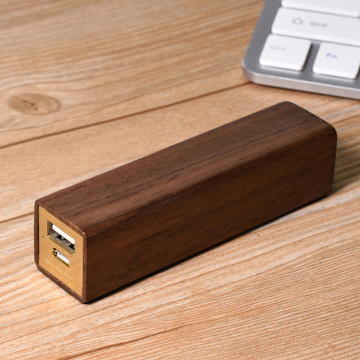 Discover the Elegance of the Portable Black Walnut Wood Power Bank