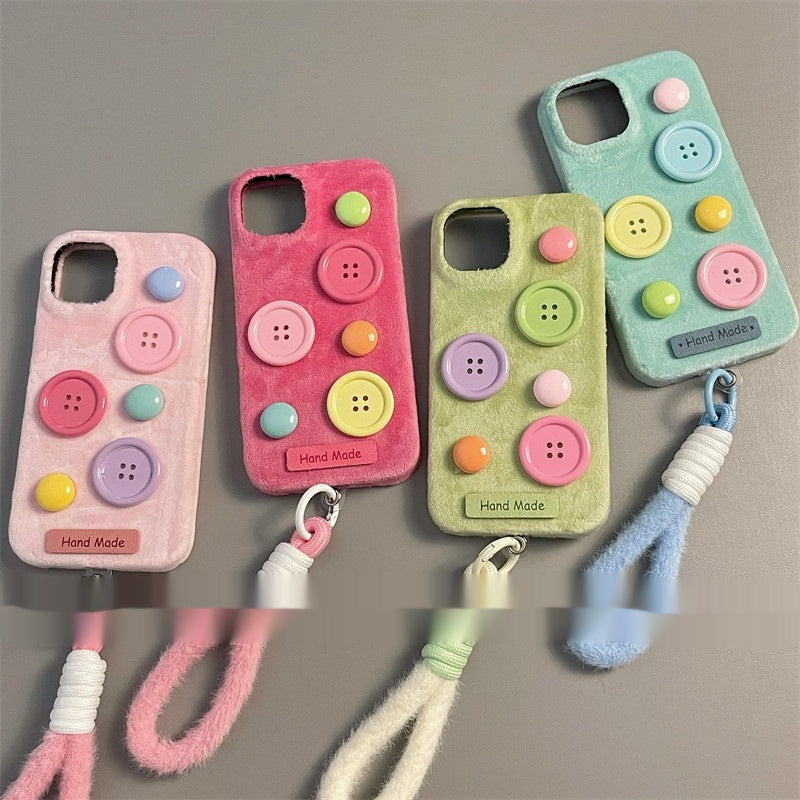 Elevate Your Phone Style with Velvet Colorful Phone Case Button Covers